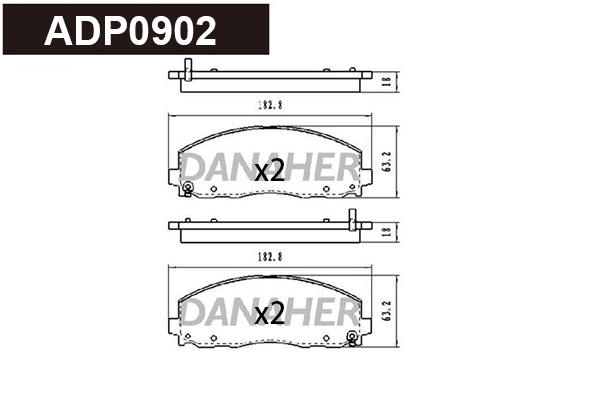 Brake Pad Set, disc brake (ADP0902)
