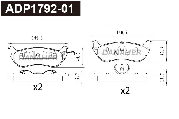 Brake Pad Set, disc brake (ADP1792-01)