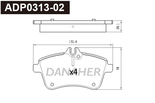 Brake Pad Set, disc brake (ADP0313-02)