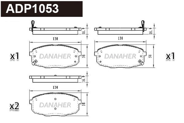 Brake Pad Set, disc brake (ADP1053)