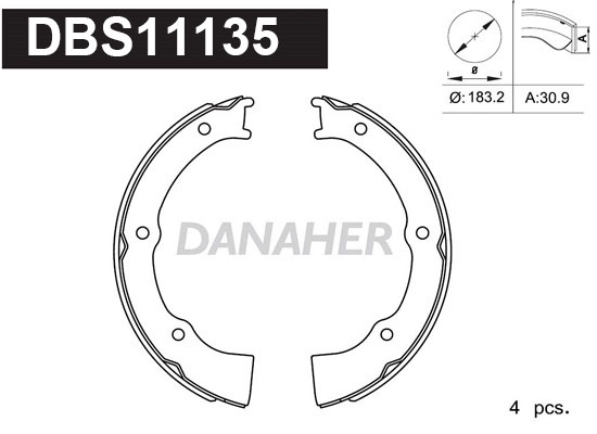 Brake Shoe Set, parking brake (DBS11135)