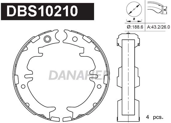 Brake Shoe Set, parking brake (DBS10210)