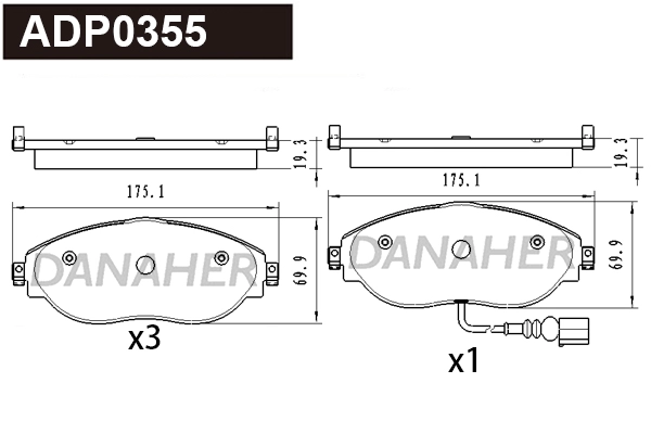Brake Pad Set, disc brake (ADP0355)