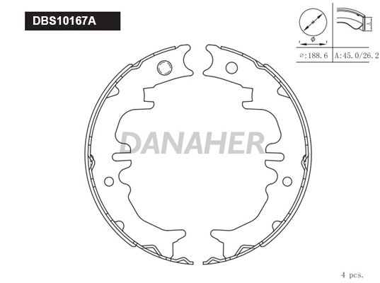Brake Shoe Set, parking brake (DBS10167A)