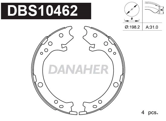 Brake Shoe Set, parking brake (DBS10462)