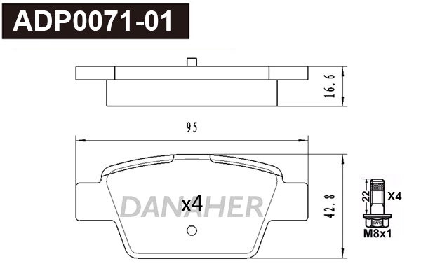 Brake Pad Set, disc brake (ADP0071-01)
