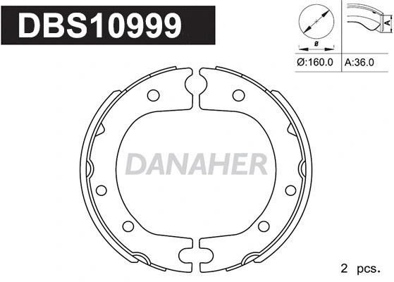 Brake Shoe Set, parking brake (DBS10999)