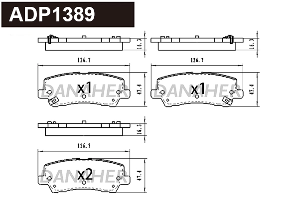 Brake Pad Set, disc brake (ADP1389)