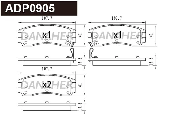 Brake Pad Set, disc brake (ADP0905)