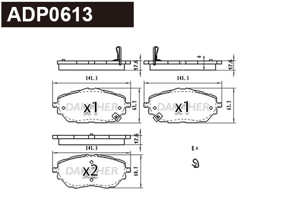 Brake Pad Set, disc brake (ADP0613)