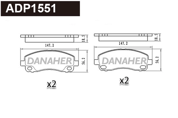 Brake Pad Set, disc brake (ADP1551)