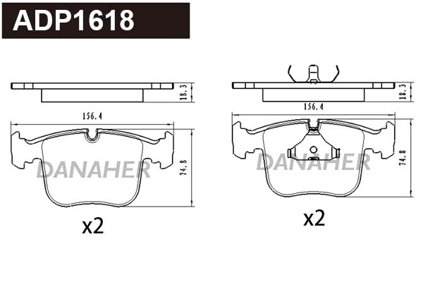 Brake Pad Set, disc brake (ADP1618)