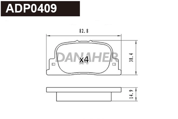 Brake Pad Set, disc brake (ADP0409)