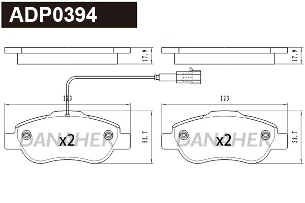 Brake Pad Set, disc brake (ADP0394)