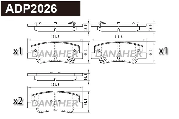 Brake Pad Set, disc brake (ADP2026)