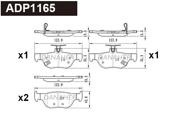 Brake Pad Set, disc brake (ADP1165)