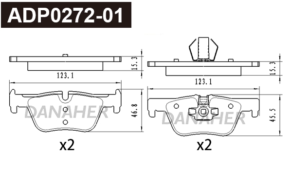 Brake Pad Set, disc brake (ADP0272-01)