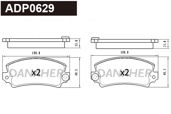 Brake Pad Set, disc brake (ADP0629)