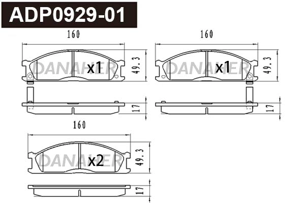 Brake Pad Set, disc brake (ADP0929-01)