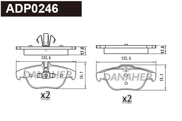 Brake Pad Set, disc brake (ADP0246)