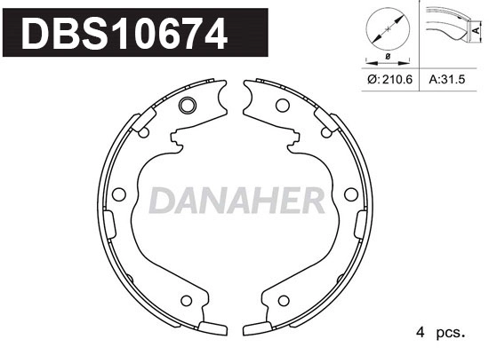 Brake Shoe Set, parking brake (DBS10674)