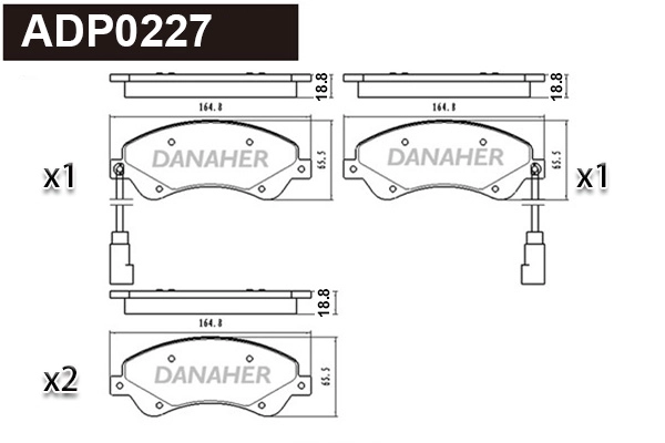 Brake Pad Set, disc brake (ADP0227)