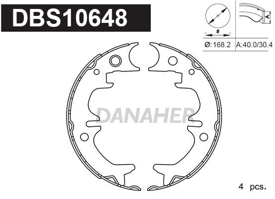 Brake Shoe Set, parking brake (DBS10648)