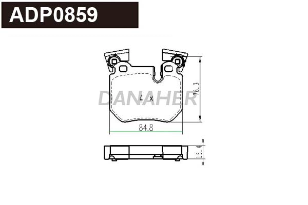 Brake Pad Set, disc brake (ADP0859)