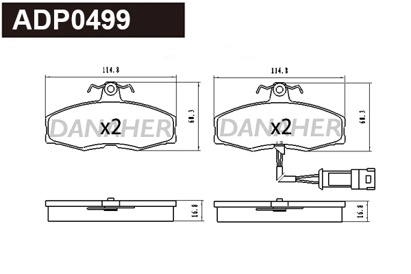 Brake Pad Set, disc brake (ADP0499)