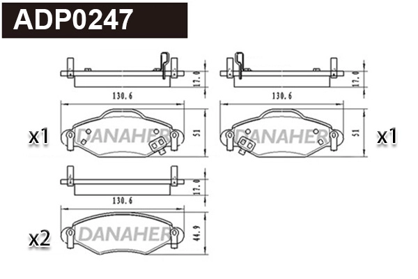 Brake Pad Set, disc brake (ADP0247)