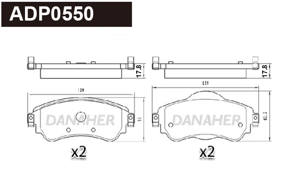 Brake Pad Set, disc brake (ADP0550)