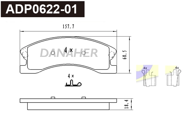 Brake Pad Set, disc brake (ADP0622-01)