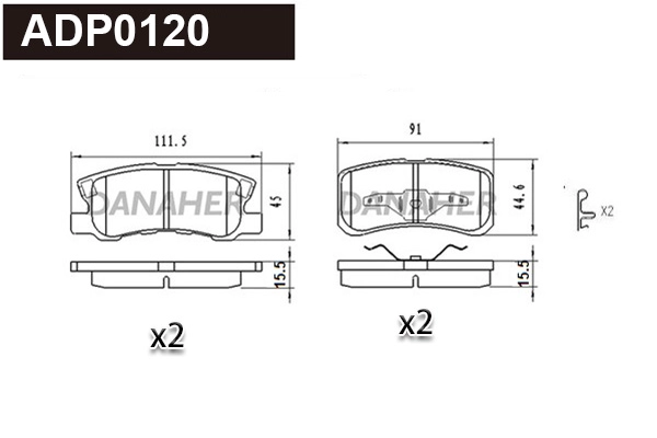 Brake Pad Set, disc brake (ADP0120)