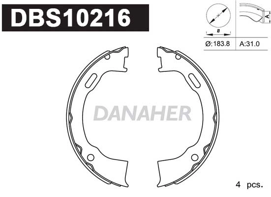 Brake Shoe Set, parking brake (DBS10216)