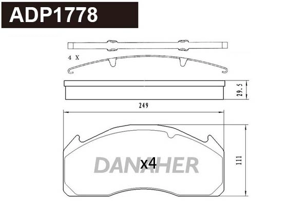 Brake Pad Set, disc brake (ADP1778)