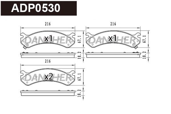 Brake Pad Set, disc brake (ADP0530)
