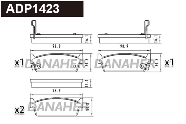 Brake Pad Set, disc brake (ADP1423)