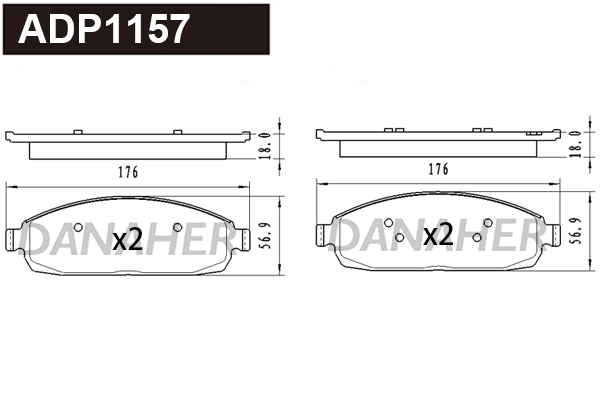 Brake Pad Set, disc brake (ADP1157)