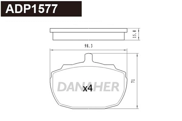 Brake Pad Set, disc brake (ADP1577)