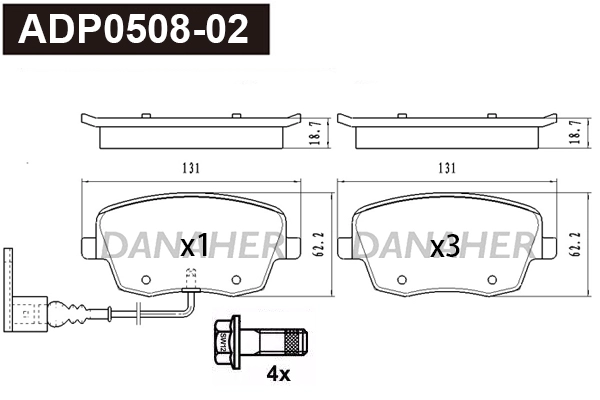 Brake Pad Set, disc brake (ADP0508-02)