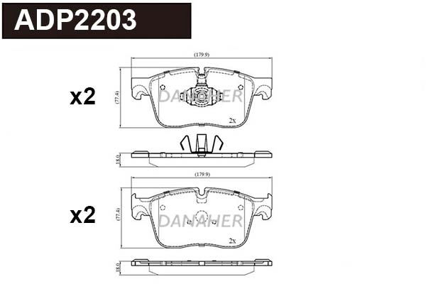 Brake Pad Set, disc brake (ADP2203)