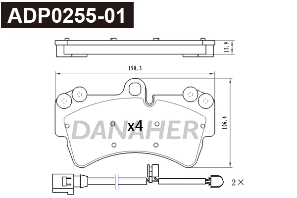 Brake Pad Set, disc brake (ADP0255-01)