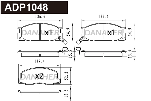 Brake Pad Set, disc brake (ADP1048)