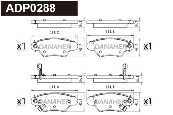 Brake Pad Set, disc brake (ADP0288)