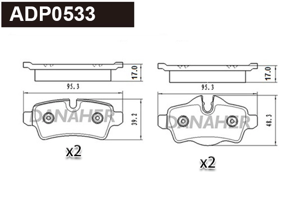 Brake Pad Set, disc brake (ADP0533)