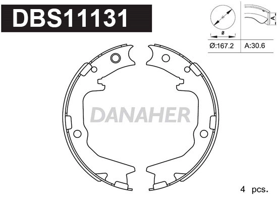 Brake Shoe Set, parking brake (DBS11131)