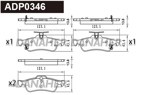 Brake Pad Set, disc brake (ADP0346)
