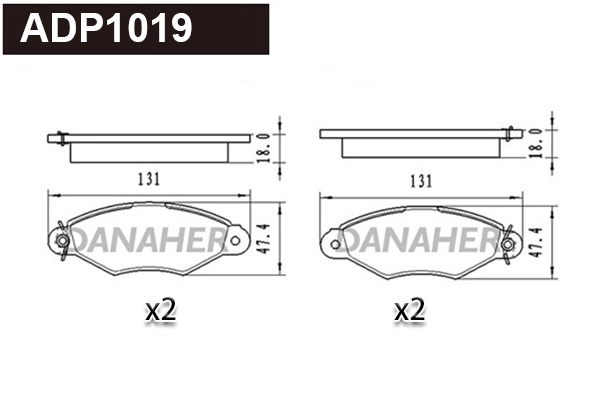 Brake Pad Set, disc brake (ADP1019)