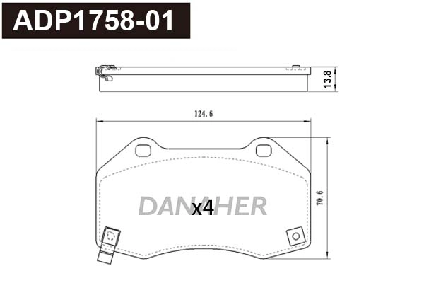 Brake Pad Set, disc brake (ADP1758-01)
