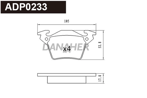 Brake Pad Set, disc brake (ADP0233)